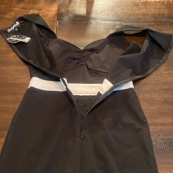 Sourpuss Black and White Sheath Dress Sleeveless Cocktail - Picture 9 of 12